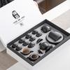 Black Pottery Kung Fu Tea Set Cover Bowl Teapot Tea Cup Tea Set Accessories Complete Tea Tray Business Gifts High-end Gift Box