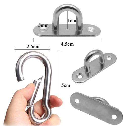 Odowalker Pad Eye Hooks, Ceiling Hooks, Hooks, Hardware, Shade Hooks, Eye Plates, Stainless Steel Carabiners, Shade Carabiners, Fixing Buckles, Hangin