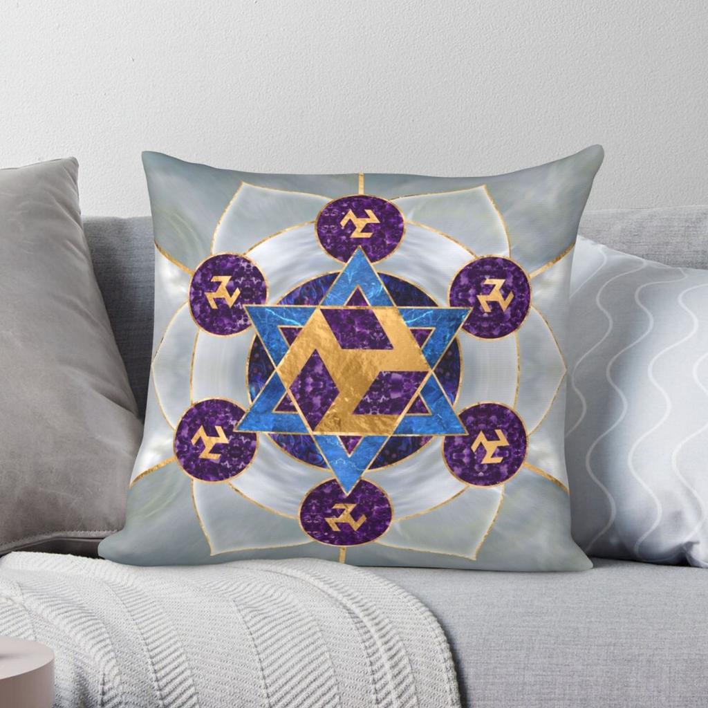 Antahkarana Ornament Square Pillowcase Polyester Linen Velvet Creative Zip Decor Home Cushion Cover