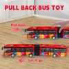 City Bus Toy 1:64 Scale Die Cast Metal Pull Back Vehicles Educational Gift Friction Powered Cars Play Toys for Kids