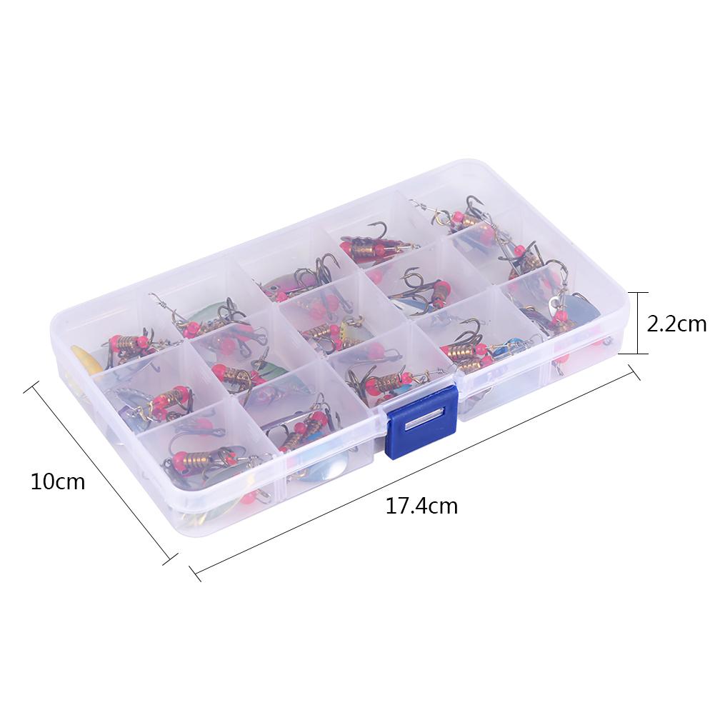 30pcs Colorful Fishing Lure Baits Set With Treble Hook Tackle Accessory For Outdoors