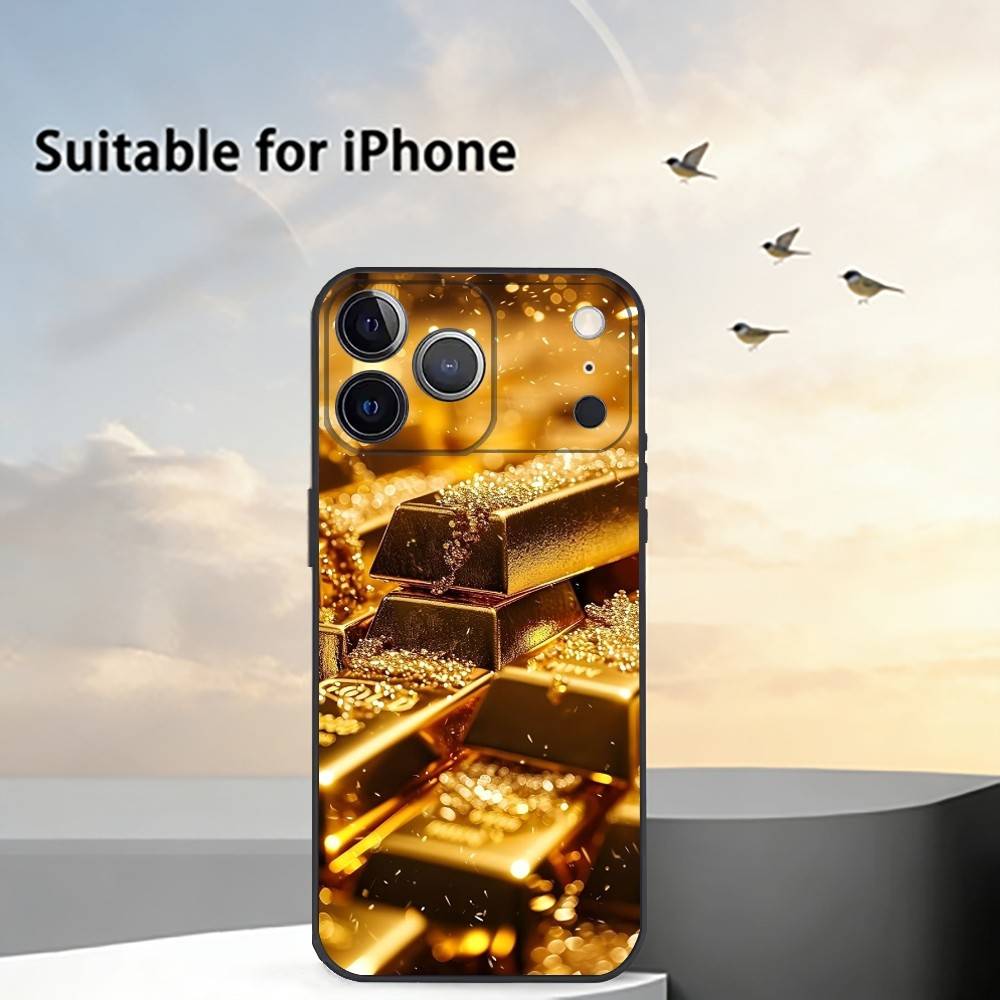 Money Gold A-Art Phone Case Silicone Soft For IPhone 17 16 15 14 13 12 11 X XR Plus Pro Max Plus
