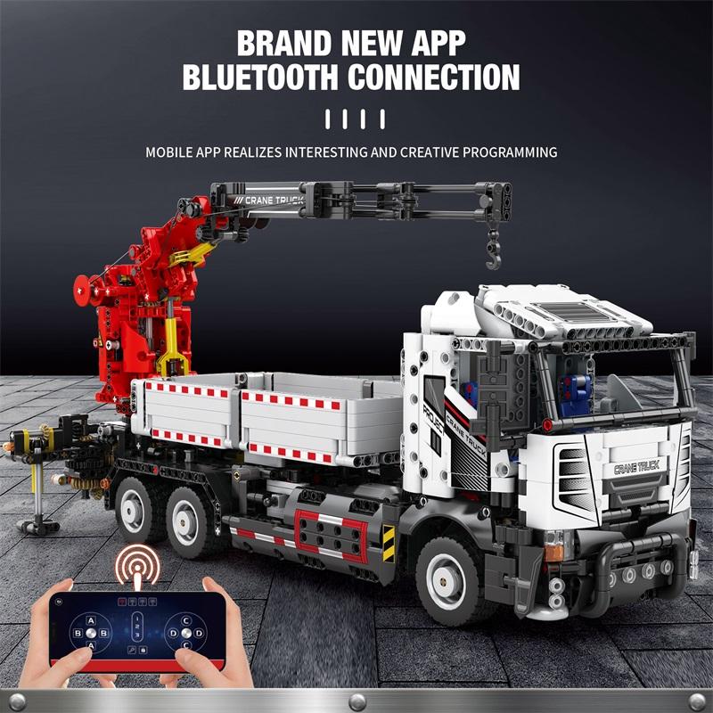 Non-Toxic 2178Pcs Multifunctional Crane Truck Building Blocks Remote Control Engineering Vehicle Rc Car Bricks Kids Toys Birthday Gifts
