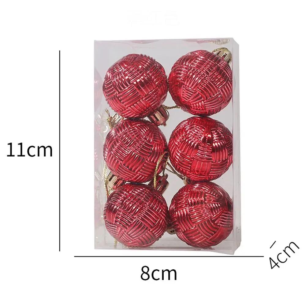 6pcs/Set 4CM Christmas Ball Ornaments Set Plastics Christmas Tree Pendant Decoration Merry Christmas Decoration Accessories