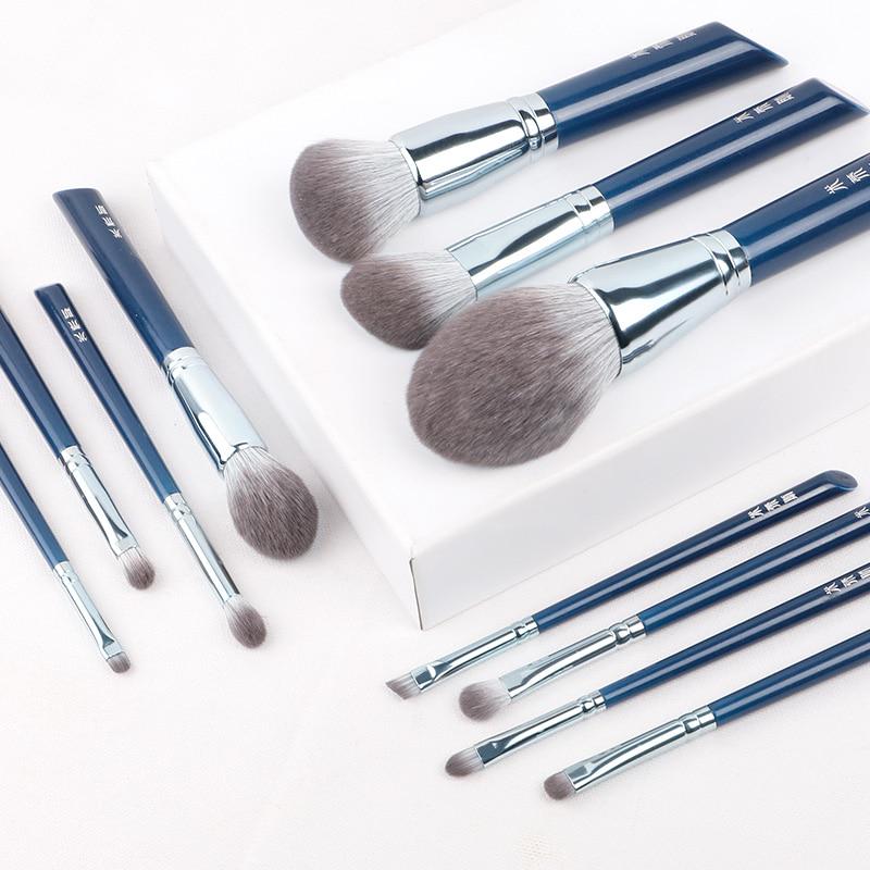 Make-up-Pinsel, Himmelblau, 11-teiliges Make-up-Pinsel-Set aus superweichen Fasern, hochwertige Kosmetikstifte für Gesicht und Augen, synthetisches Haar