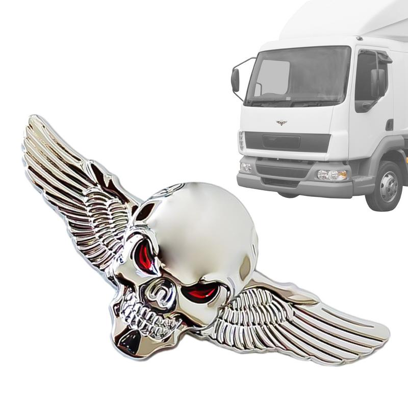 3D Metal Car Sticker Angel Wings Car Decal Skeleton Car Emblem Decoration Sticker Auto Emblem Fashionable Car Badges Stickers