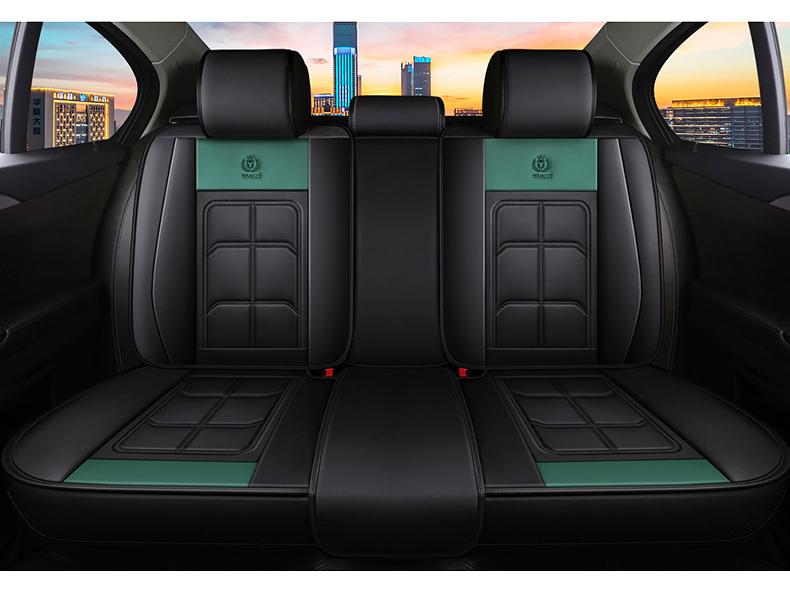 All-Season Nappa Leather Car Seat Cover with Full Coverage and Backrest Pad