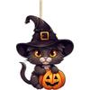Cartoon Acrylic Colorful Cat Ornament For Holiday Tree And Auto Fun Decoration