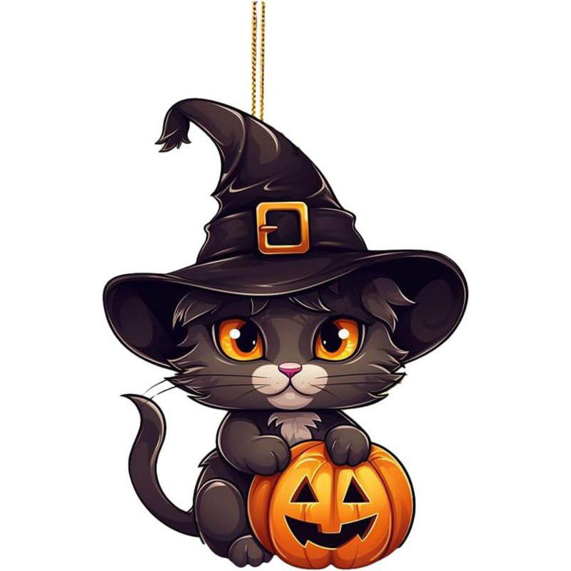 Cartoon Acrylic Colorful Cat Ornament For Holiday Tree And Auto Fun Decoration