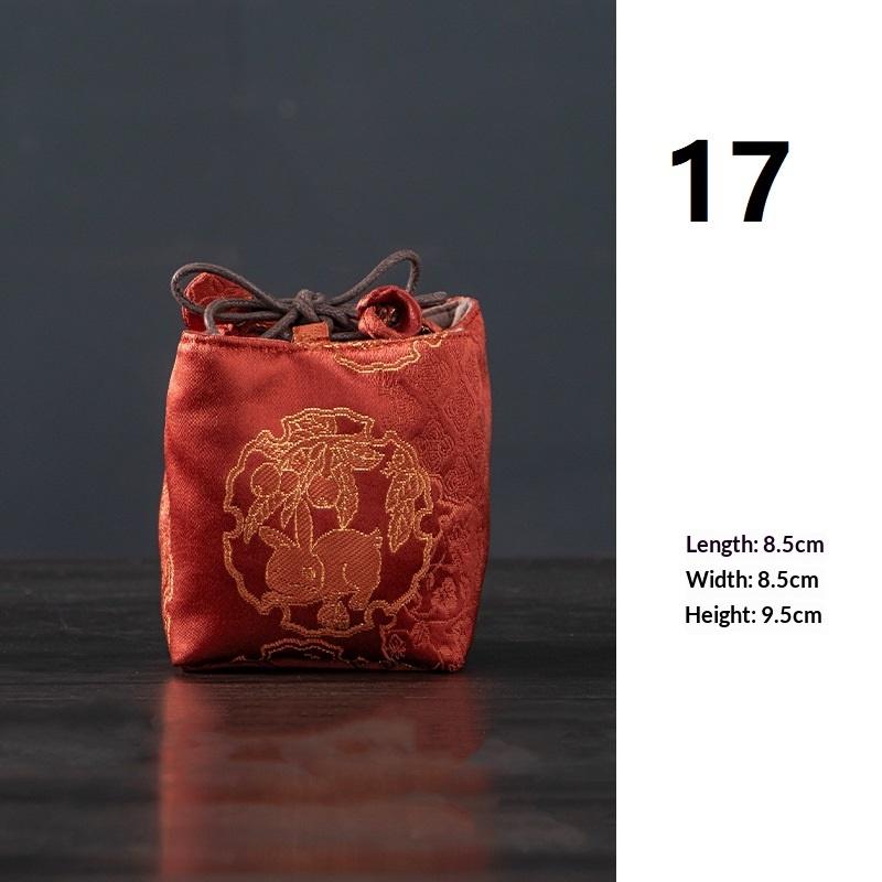 Tea Set Storage Bag Chinese Style Thickened Multi-Functional Teapot Cloth Pouch Protective Portable for Holiday Trips