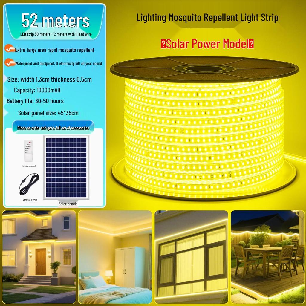 Solar LED Mosquito Repellent Waterproof Outdoor String Lights for Garden Camping Lawn