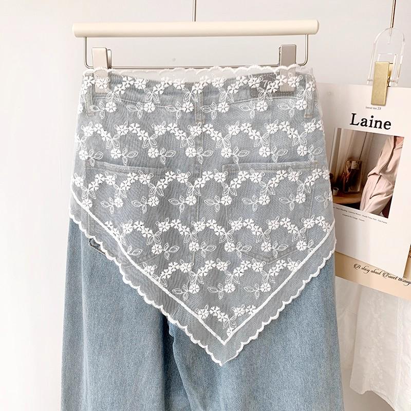 Korean Style Layered Gauze Lace Skirt with Headscarf - Spring/Summer Women's Versatile Short Skirt & Butt Cover