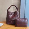 Borsa a spalla intrecciata in stile retrò Maillard: Borsa a mano alla moda e compatta
