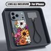 INS Sunflower Print Hand Strap Case For iPhone 17 Pro Max Hybrid TPU+PC Magnetic For Magsafe Matte Cover For iPhone 16 15 14 13 Pro Max
