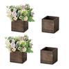 1/2/4PC Small Home Flower Box Table Pencil Holder Bohemian Wooden Planter Wedding Square Rustic Garden