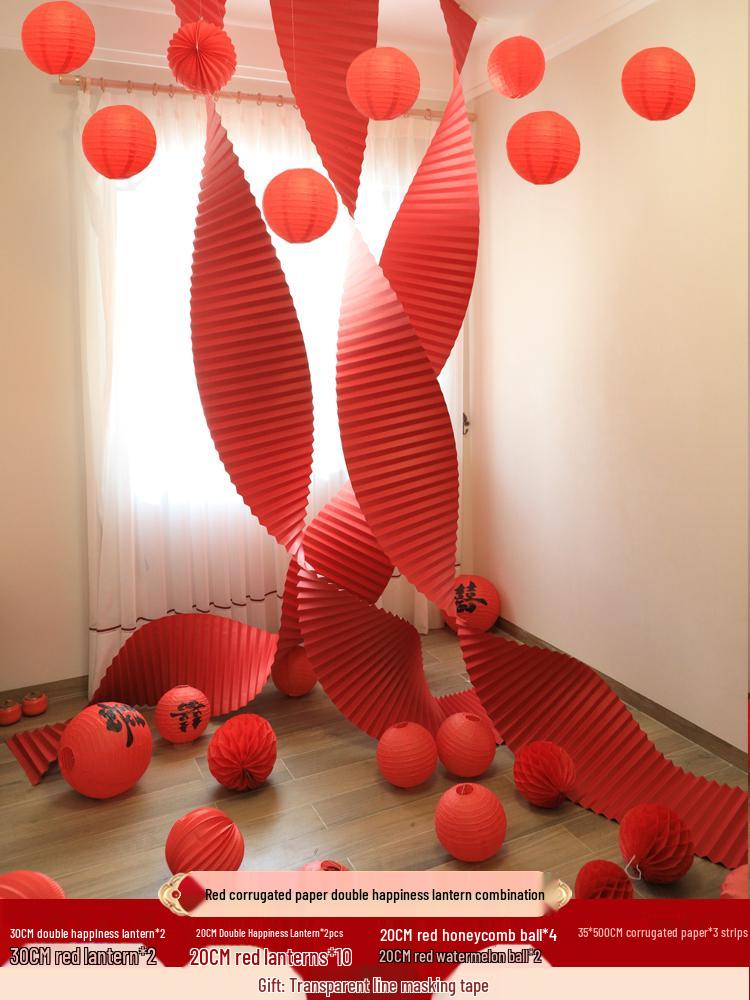 Festive Corrugated Paper Waves: New Year & Wedding Venue Decor