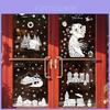 Autocollants PVC Fêtes de Noël avec Bonhomme de neige Maison de neige Père Noël Pour Décoration Festive