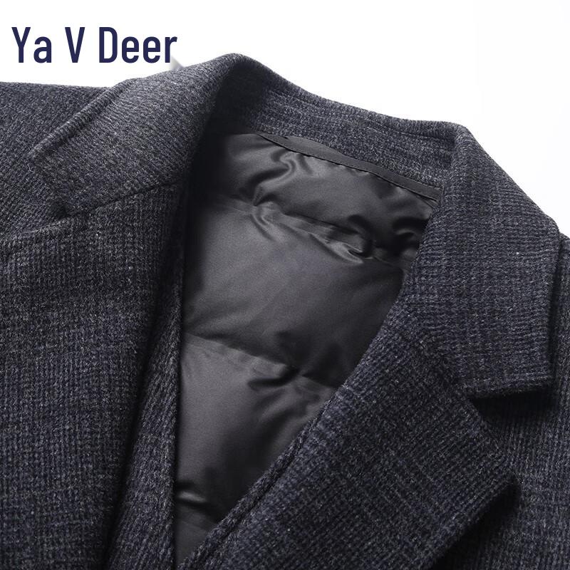 Yalu EY Men's Plaid Wool Blend Double-Faced Coat