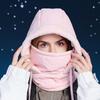 Winter Headwear Polyester Warm Hat Scarf and Mask Combo for Biking Skiing And Outdoor Sports Warm Ushanka