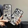 Glitter 3D Bear Love Bow Flower Phone Case For iPhone 16 11 12 13 14 Pro Max 15 Plus Epoxy Shell Girl Clear Cover