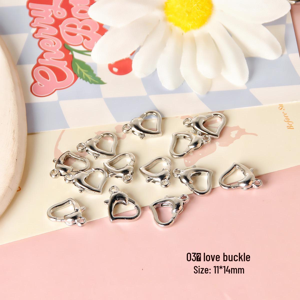 

Гальванизированный белый K Сердце Застежка-лобстер для DIY бисероплетения и изготовления ювелирных изделий