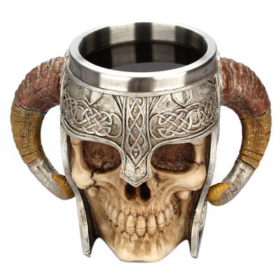 Yousheng Retro Skull Knight Stainless Steel Coffee Cup Halloween Home Office Bar Mug