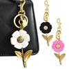 Keychain Pendant Sparkling Rhinestones Inlaid Flower Shape Key Chain with Lobster Clasp Hanging Design Keyring Backpack Accessory