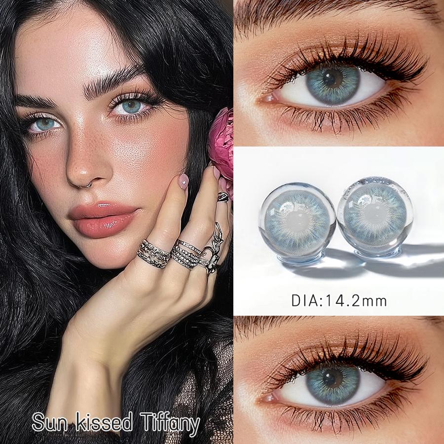 FreshLady Sun Kissed Colored Contact Lenses 14.2mm Soft Yearly Contacts for Daily Wear, Halloween & Makeup Looks