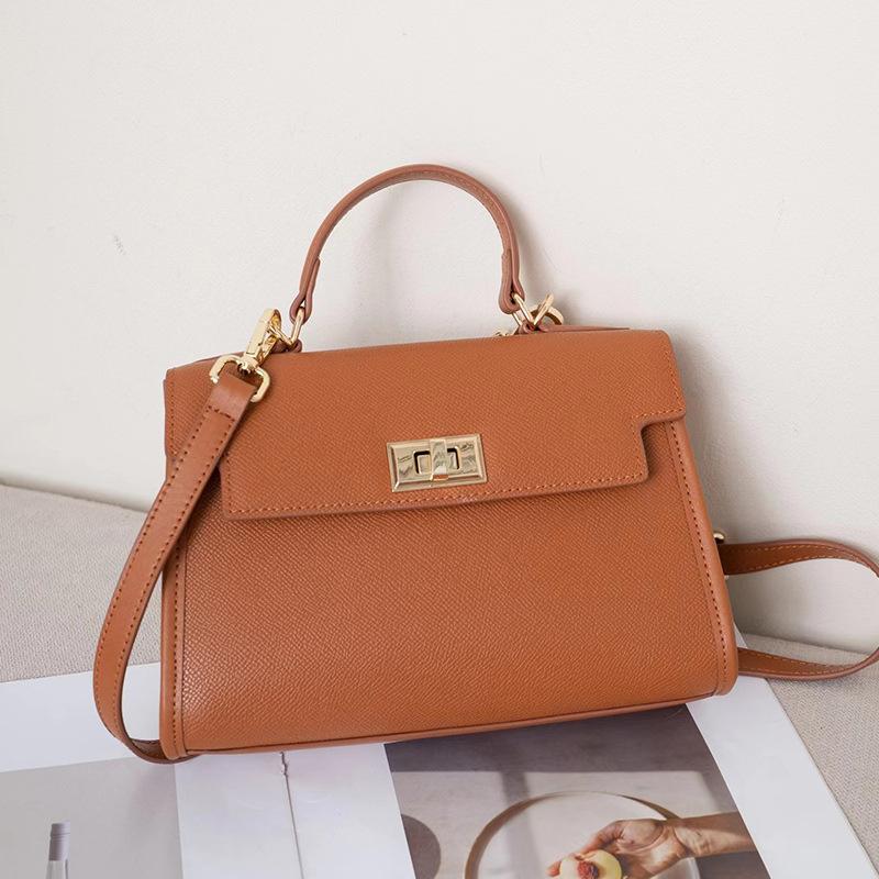 High-End Genuine Leather Women's Bag Autumn Winter 2025 New Trendy Cowhide Fashion Single Shoulder Crossbody Bag Stylish Handbag Kelly