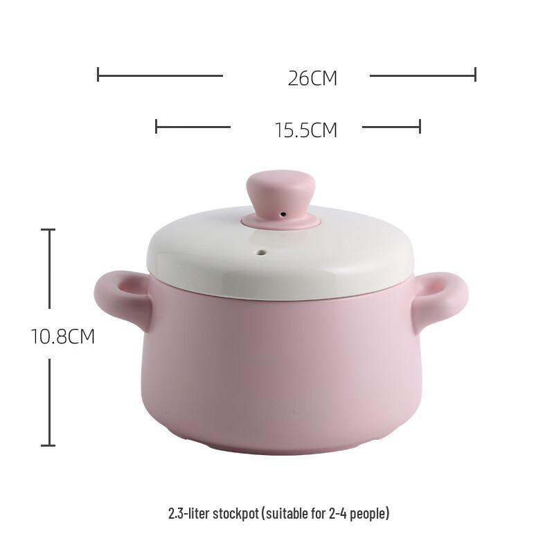 ZMR 2.3L Macaron Double Lid Ceramic Stew Pot