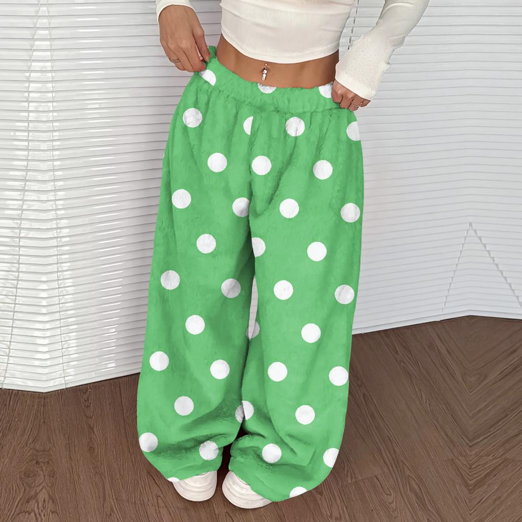 Women's Casual And Fashionable Printed Elastic Waist Loose Wide Leg Pants