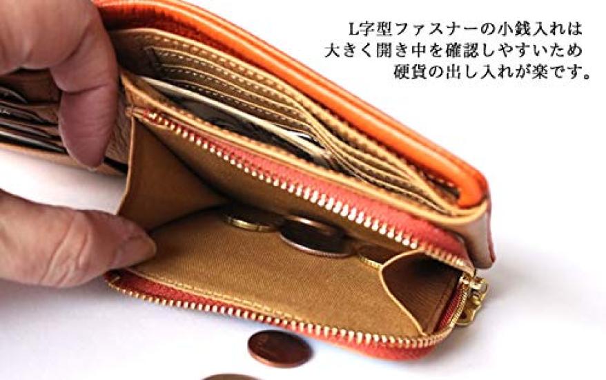 CCOMPANY LIMITED Lupo 2 Second Italian Leather Bifold Wallet with Coin Purse and Card Case Men's (Orange)
