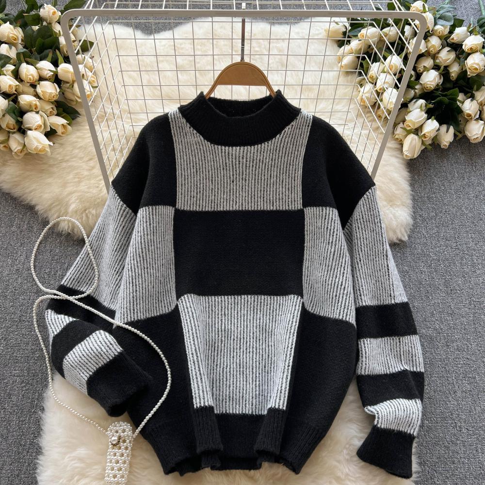 

Осенне-зимний пуловер Design Sense в стиле ретро, ​​японский ленивый ветер, нишевый свободный вязаный свитер Senior Sense Goddess