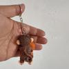 Protect Punch The Monkey Keychain, 3D Cute Monkey Holding Plush Toy Hanging Keychain for Backpack Purse Car Keys Gift