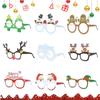 9pcs/set Christmas Eyeglasses Frames Santa Claus Snowman Pattern Funny Santa Paper Glasses Merry Christmas Gifts Happy New Year