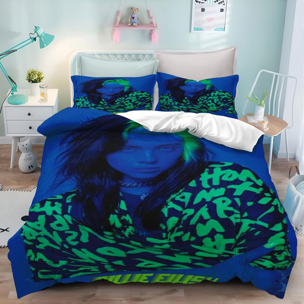 Billie Eilish Bedding Set 3D Print Duvet Cover Pillowcase Home Textile Bedroom Decor Bed Linen Quilt Cover