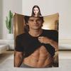 Vampire Diaries Damon Klaus Warm Soft Blankets Picnic Plush Throw Blanket Pattern Outdoor Flannel Bedspread Sofa Bed Cover
