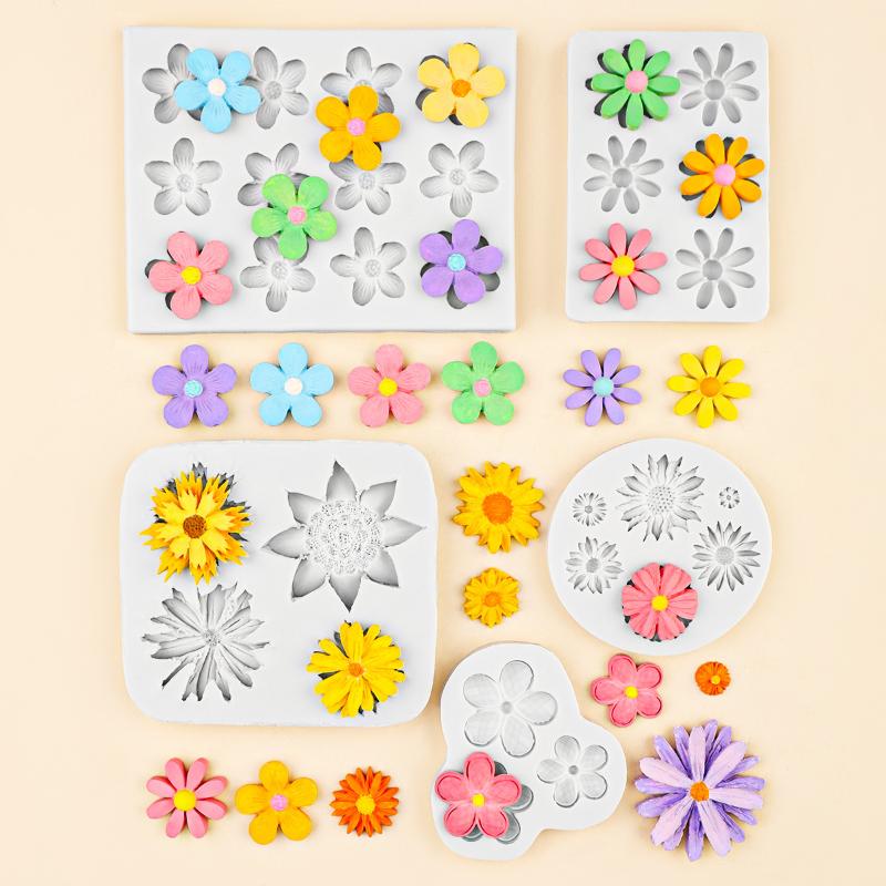 Mini Rose Camellia Flower Silicone Sugarcraft Mold Cookie Cupcake Chocolate Baking Mold Fondant Cake Decorating Tools
