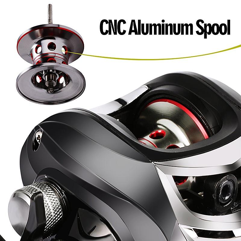 Mulinetă de pescuit 18BB Baitcasting 7.2:1 Sistem de frânare dublă Mulinetă de turnare stanga/dreapta ultra fin