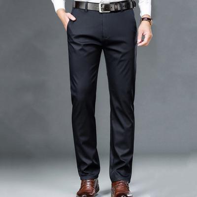 Sommer-Herren-Hose aus Eisseide, atmungsaktiv, ultradünn, High-End-Business-Stretch, drapierte Freizeithose