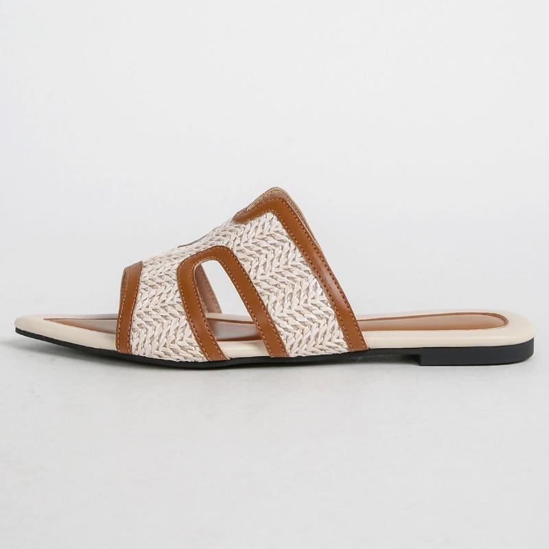 Fashion Fashion Pointed Toe Flat Sandals Women 36-43 Large Size Open-toe Women Sandals Summer Comfortable Non-slip Vacation Beach Shoes