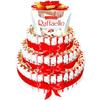 Tort 3 Niveluri Set Cu Ciocolată Kinder Și Raffaello Cadou De Ziua De Naștere