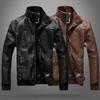 Men's Leather Jackets Men Stand Collar Coats Mens Motorcycle Leather Jacket Casual Slim Jacket
