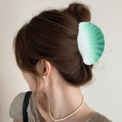 3Pcs/Set Hair Claw Shell Shape Gradient Color Matte Hair Clip Large Size Back Head Hair Clamp Hair Accessories