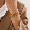 European and American Fashion Diamond-encrusted Three-layer Stainless Steel Bracelet, Personalized Retro Trend Chain Design, Titanium Steel Bracelet