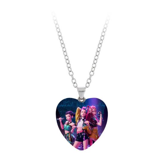 

Корейське Поп-Кольє З Підвіскою-Серцем Аніме Фільм Мисливці Кольє Прикраса Подарунок для Підлітків Хлопчиків Дівчат Фанати E