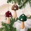 Mini Christmas Decorative Pendant Wool Felt Mushroom Christmas Tree Pendant Faceless Pygmy Claus Christmas Ornament Party Decor