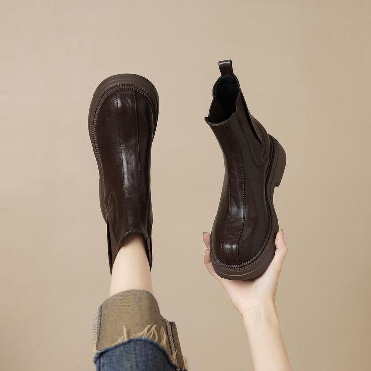 

Модные новые осенне-зимние женские ботинки для женщин, с круглым носком, короткие ботинки, модные ботинки на платформе, на массивном каблуке, сапоги-рыцари, ручная работа 43