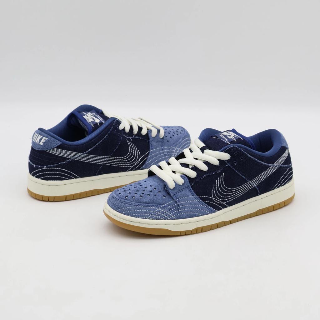 CV0316-400 Nike SB Dunk Low Sashiko Denim Gum Mystic Navy Light Brown (Men's)