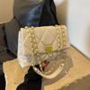Bag Women's New Trendy Versatile Chain Rhombus Messenger Bag Premium Textured Shoulder Small Square Bag